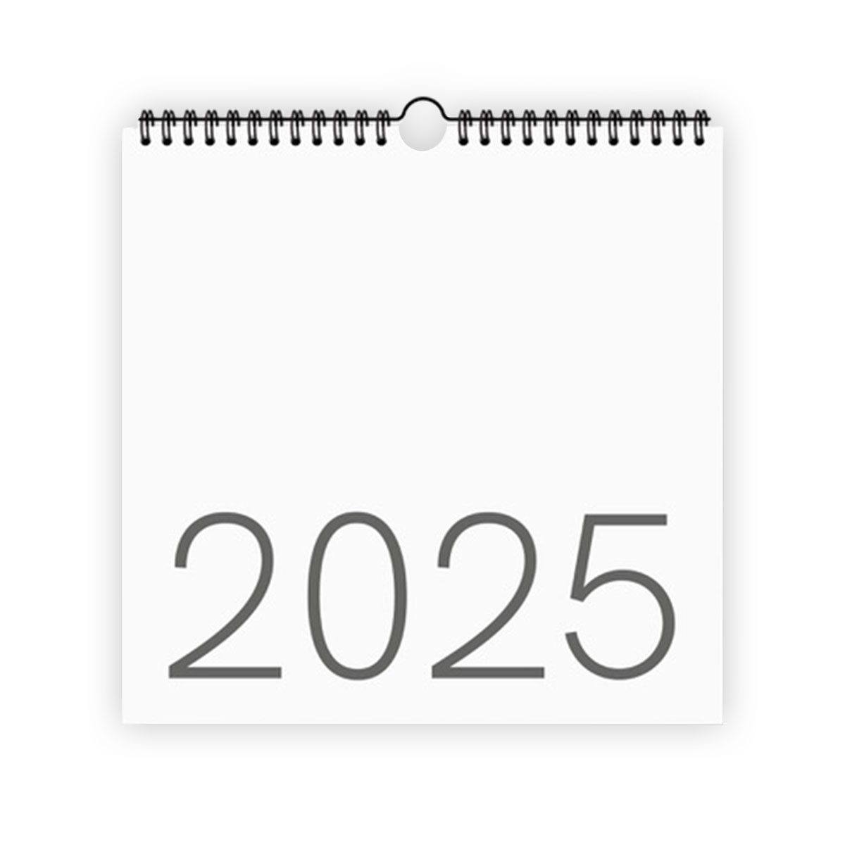 2025 Blank White Spiral Calendar
