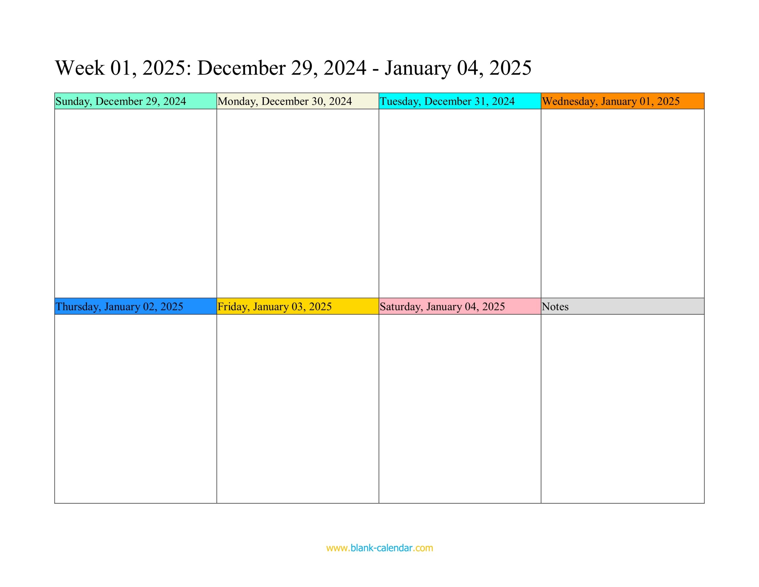 Free Calendar Blanks 2025