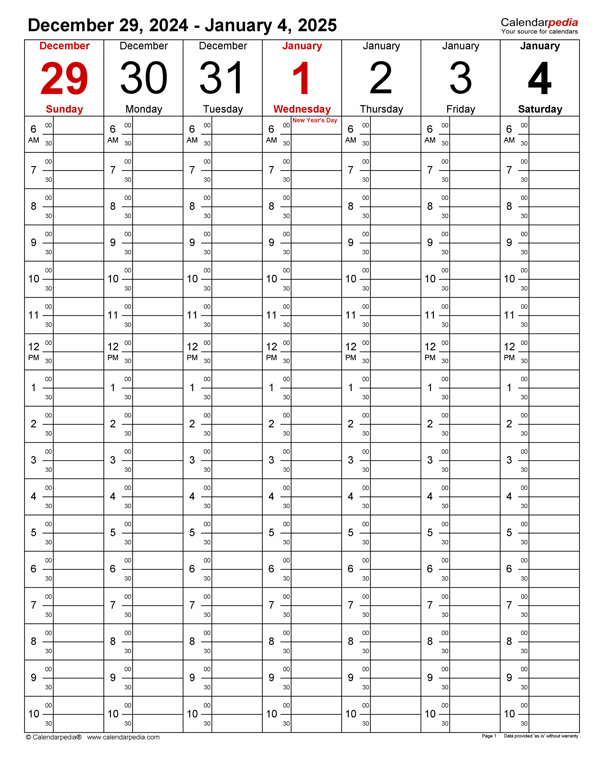 Weekly Calendars 2025 For PDF 12 Free Printable Templates