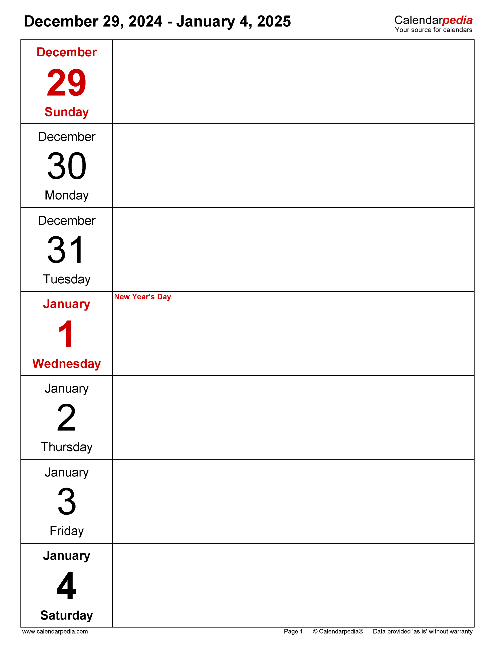 Weekly Calendars 2025 For Word 12 Free Printable Templates