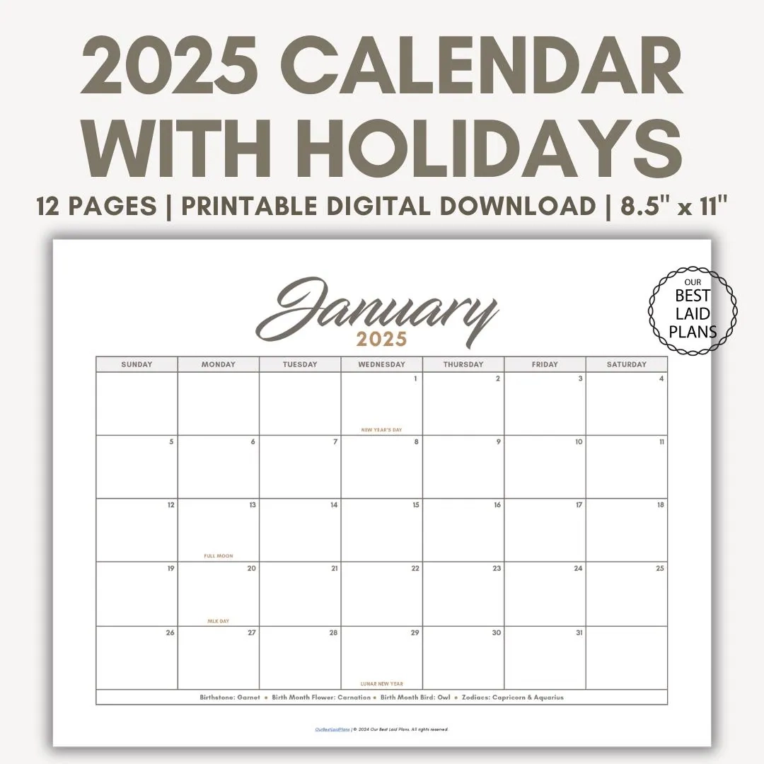 2025 Calendar Printable Landscape 2025 Monthly Bundle Calendar Printable Year 2025 12 Month Calendar 2025 Calendar With Holidays PDF Etsy 2025 Calendar Printable Landscape 2025 Monthly Bundle Calendar Printable Year 2025 12 Month Calendar 2025 Calendar With Holidays PDF Etsy