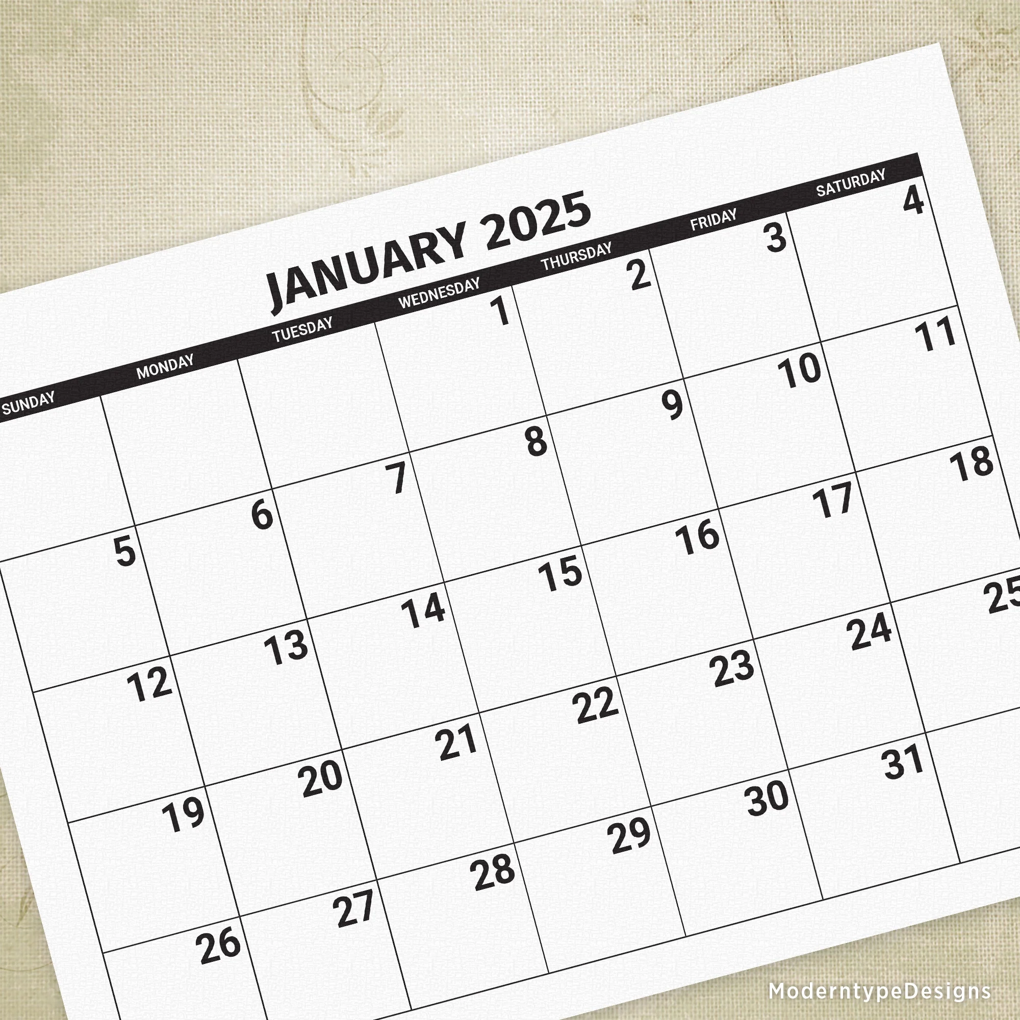 2025 Monthly Printable Calendar Large Fonts 2025 Monthly Printable Calendar Large Fonts