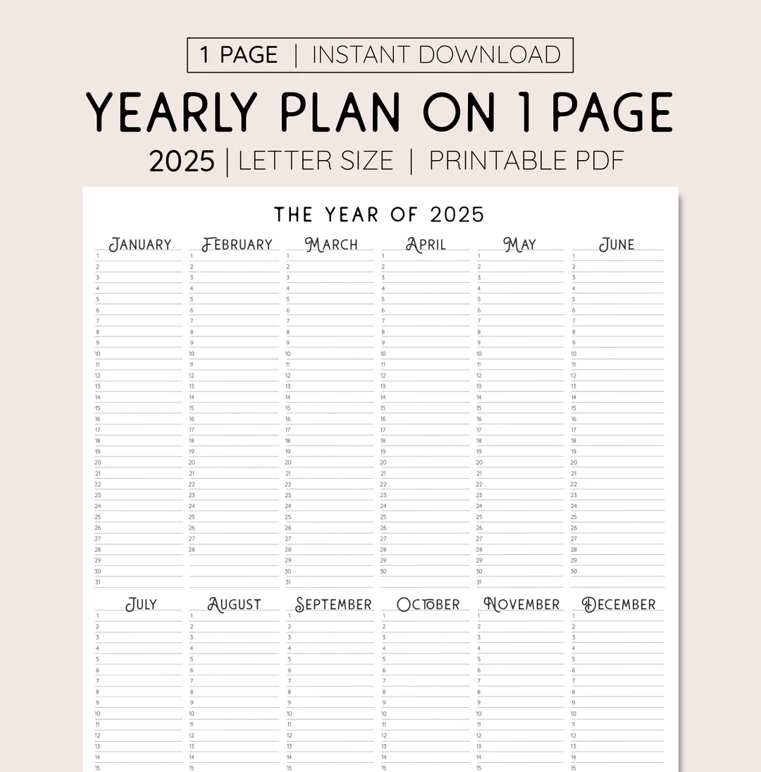 2025 Year At A Glance INSTANT DOWNLOAD Yearly Overview Printable Calendar 2025 Yearly Planner Annual Overview Etsy 2025 Year At A Glance INSTANT DOWNLOAD Yearly Overview Printable Calendar 2025 Yearly Planner Annual Overview Etsy