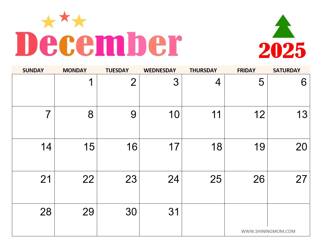 Blank December 2025 Calendar To Print Blank December 2025 Calendar To Print