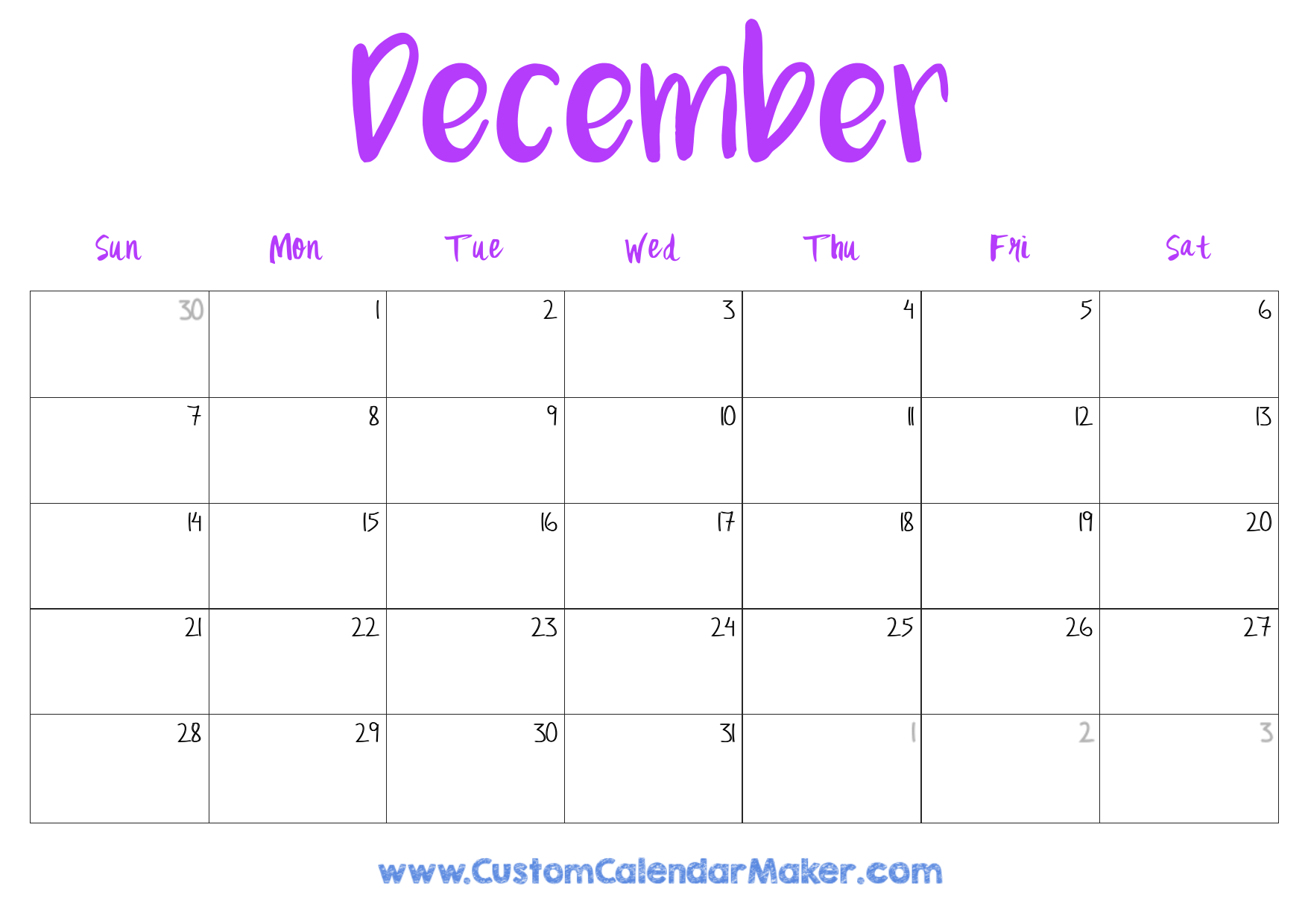 Blank December 2025 Calendar Downlaod Blank December 2025 Calendar Downlaod