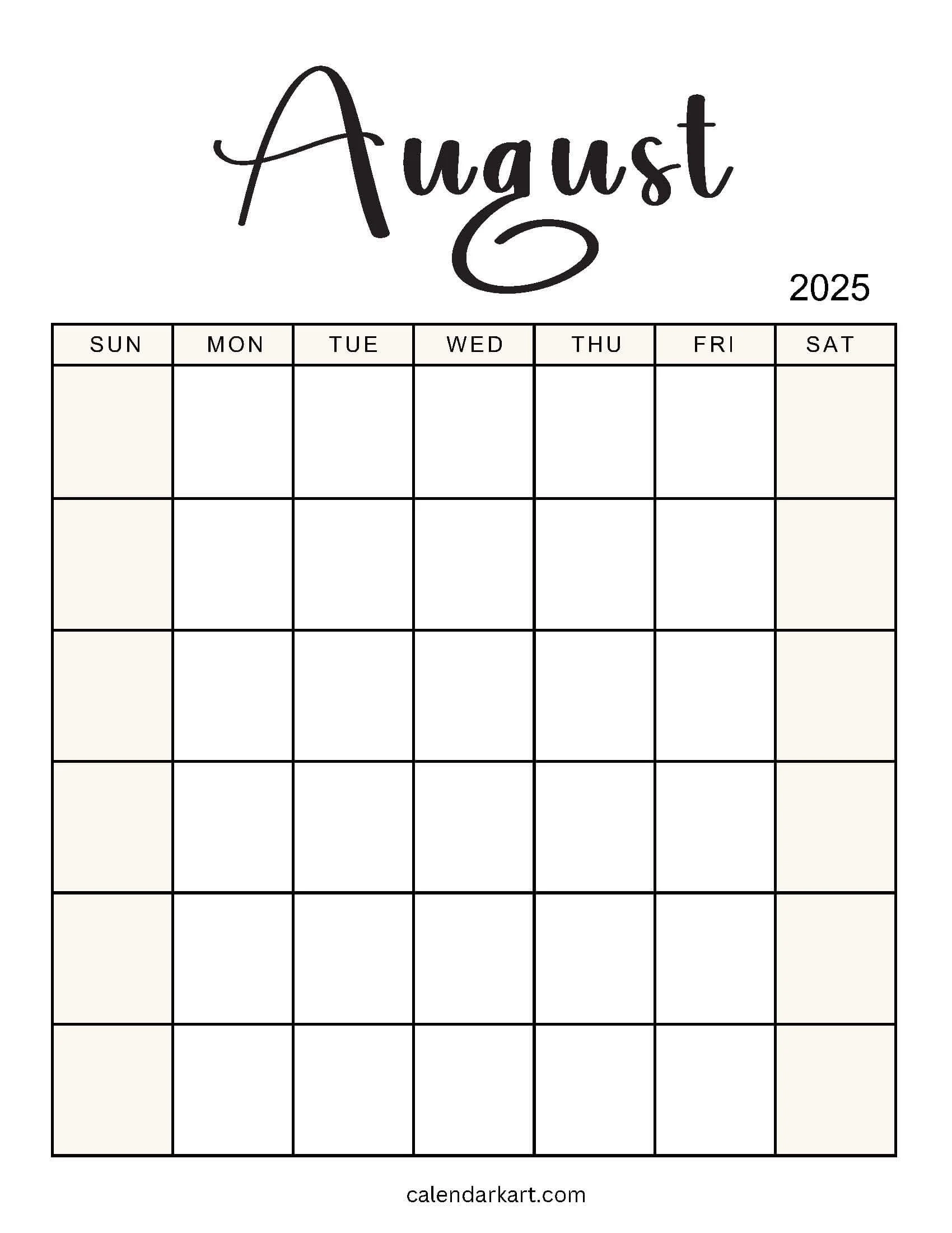 Free Cute Printable August 2025 Calendars CalendarKart Free Cute Printable August 2025 Calendars CalendarKart