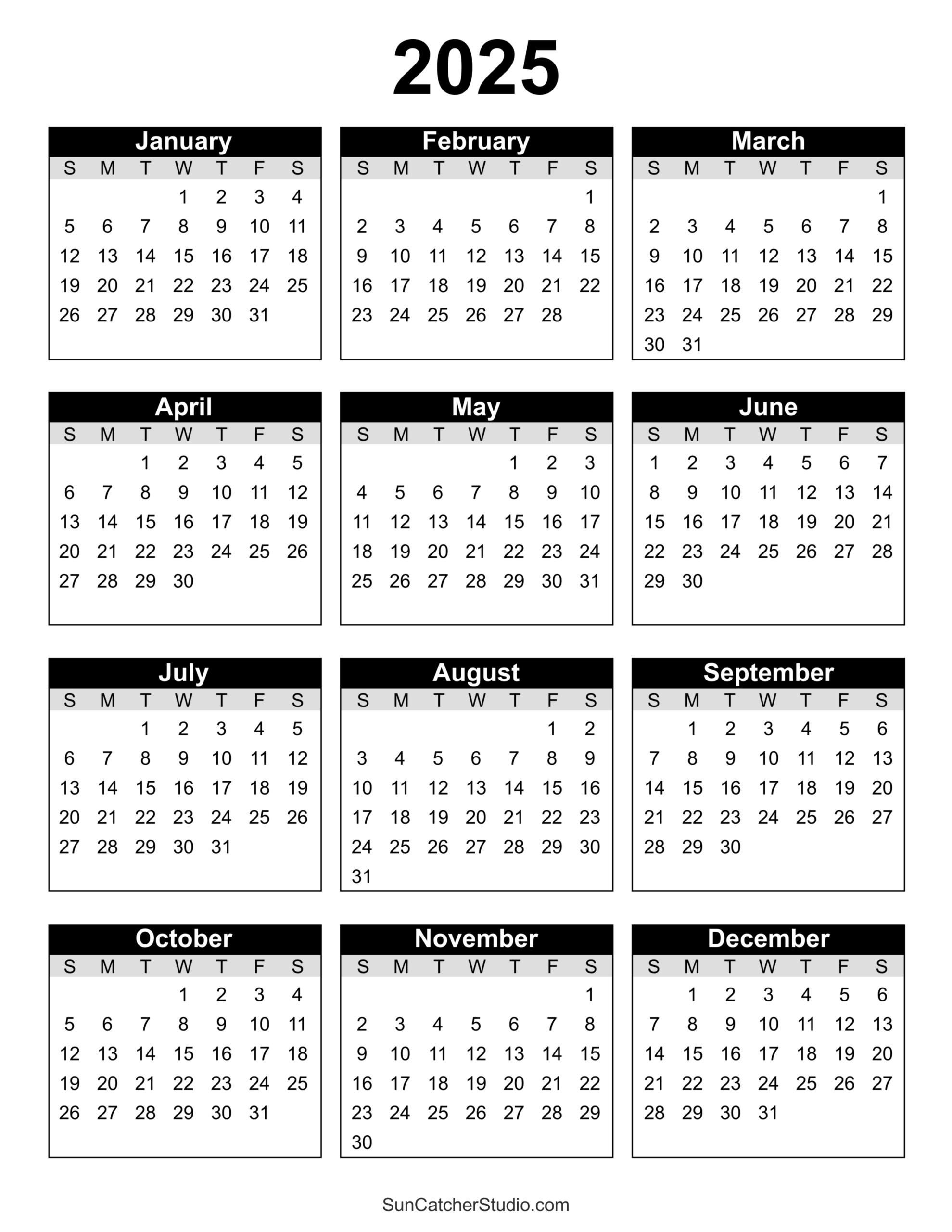 Free Printable 2025 Yearly Calendar Free Printables Monograms Design Tools Patterns DIY Projects Free Printable 2025 Yearly Calendar Free Printables Monograms Design Tools Patterns DIY Projects