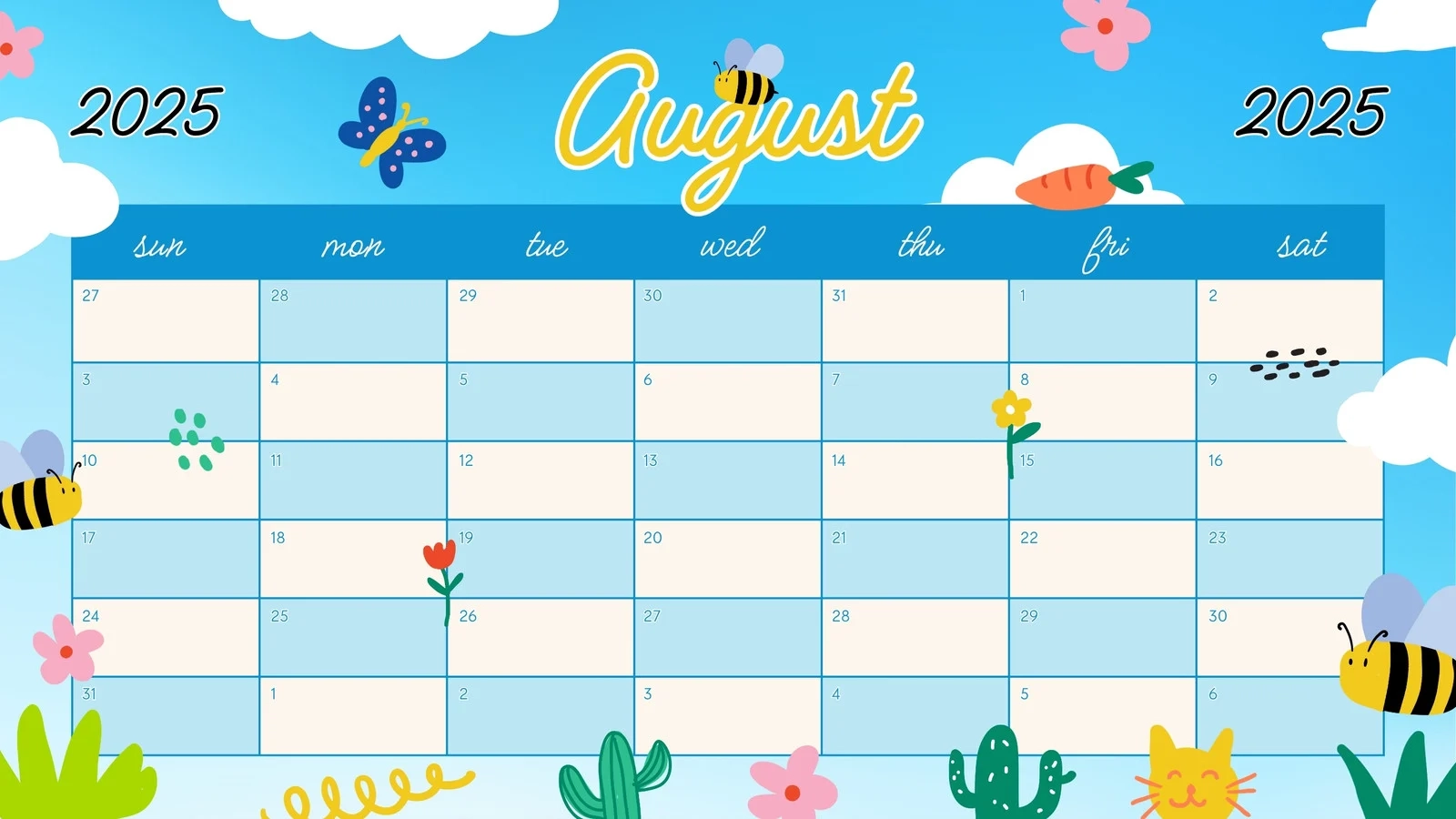 Free Printable August 2025 Calendar Templates Canva Free Printable August 2025 Calendar Templates Canva