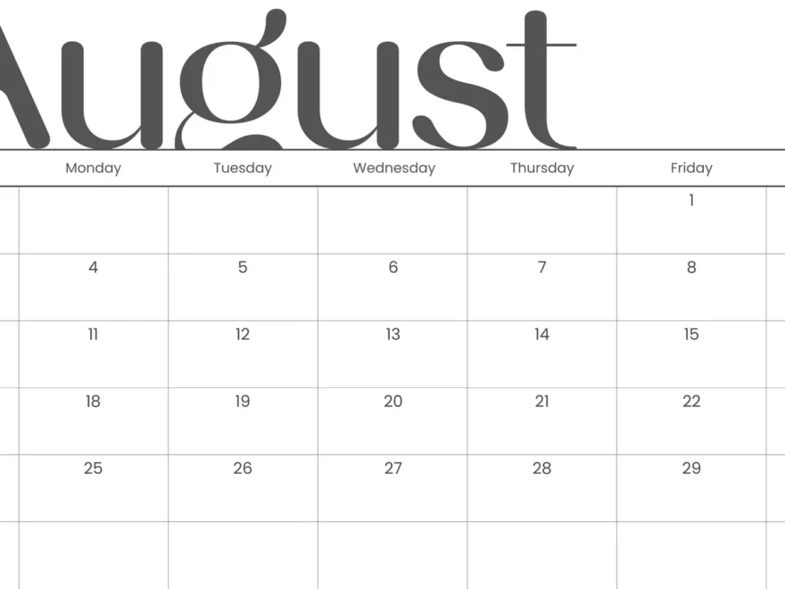 Free Printable August 2025 Calendar Templates Canva