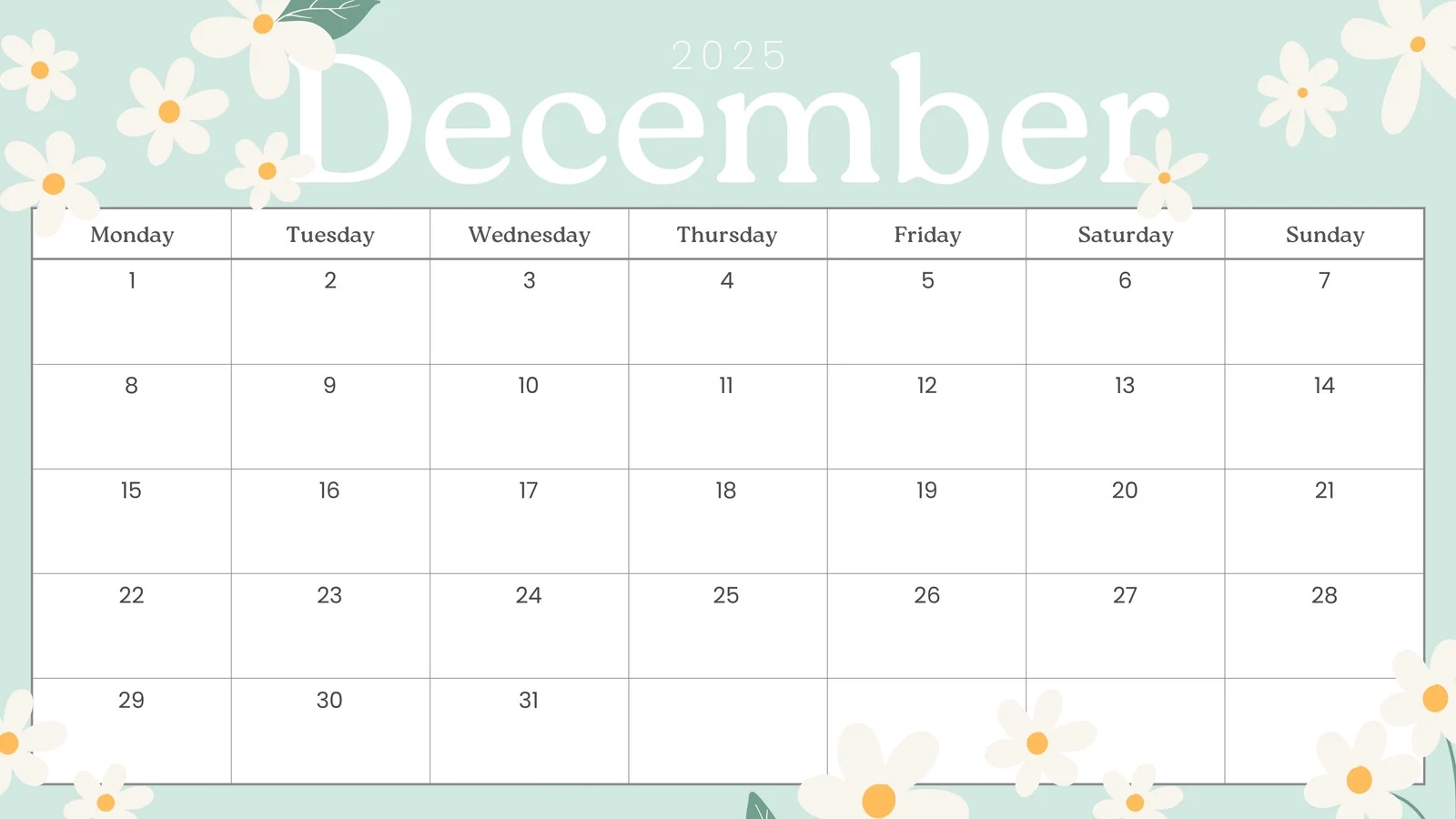 Blank 2025 December Calendars Blank 2025 December Calendars