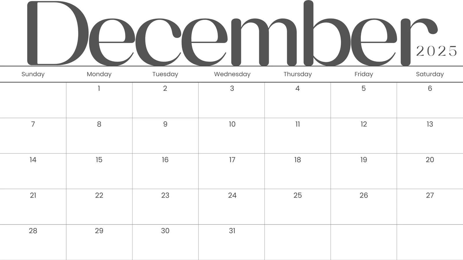 Free Printable December 2025 Calendar Templates Canva Free Printable December 2025 Calendar Templates Canva