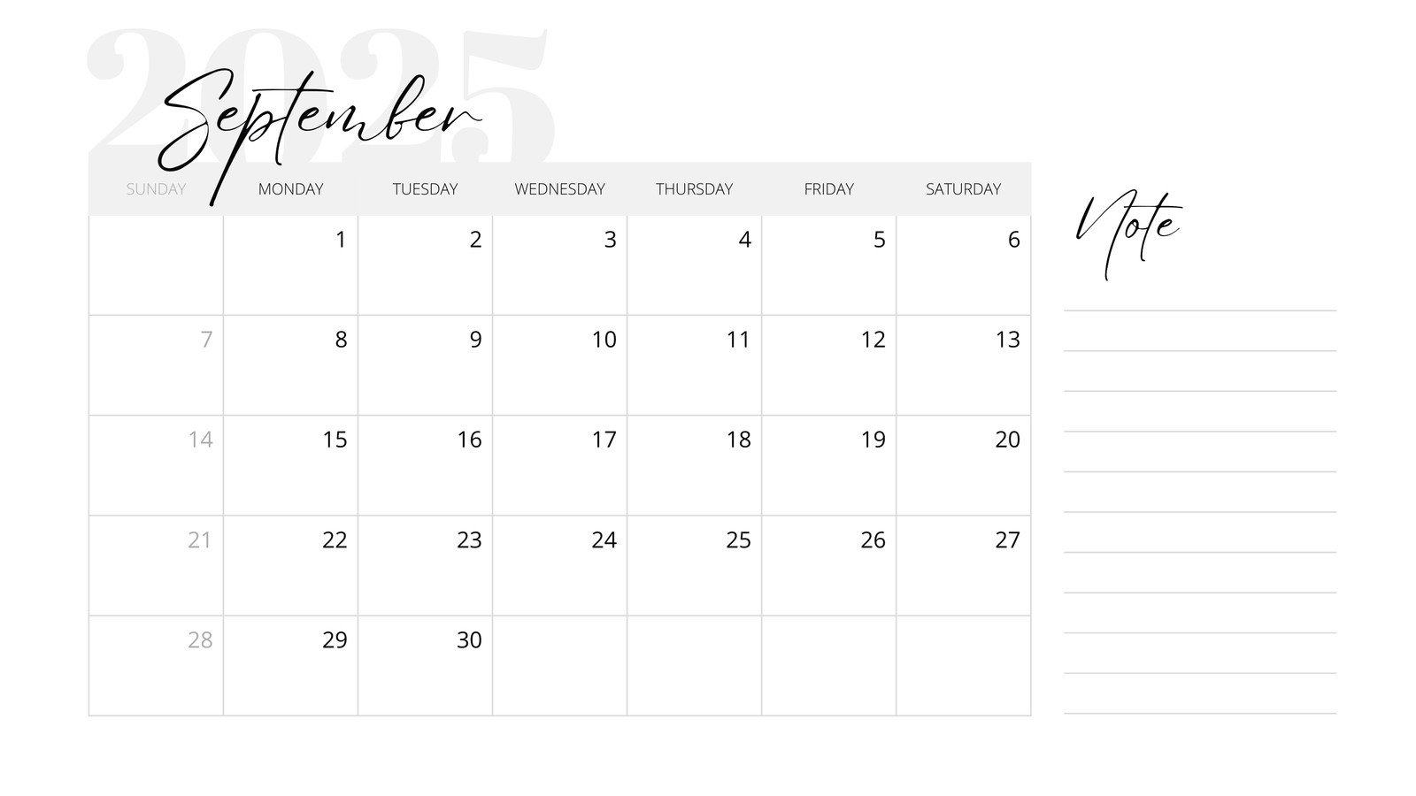 Free Printable September 2025 Calendar Templates Canva Free Printable September 2025 Calendar Templates Canva