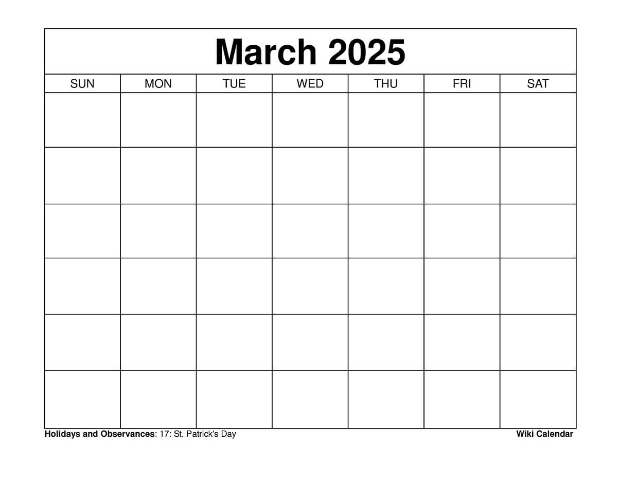 Blank Calendar Templates 2025 Blank Calendar Templates 2025