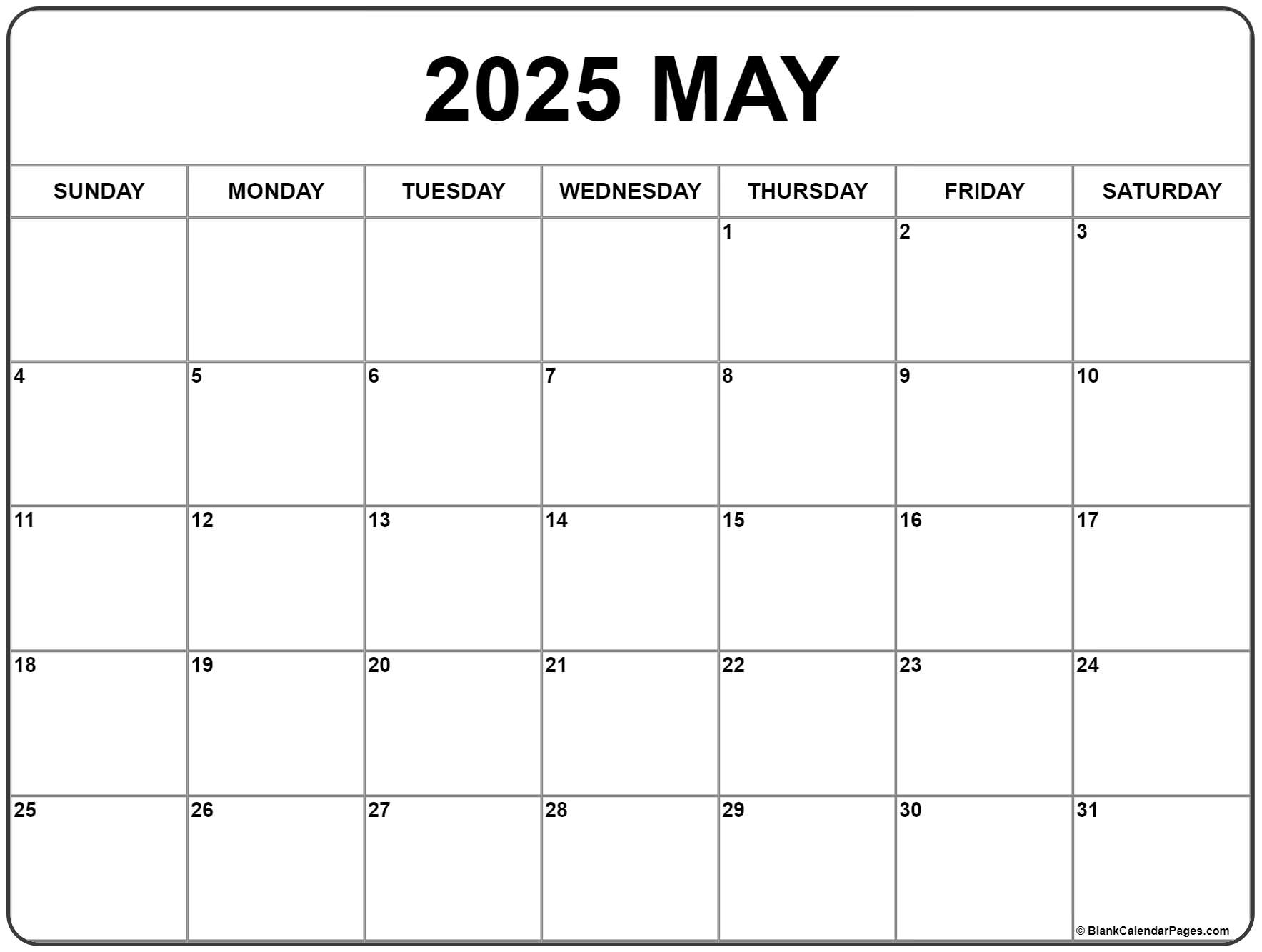 Free Blank Calendar Pages 2025 Free Blank Calendar Pages 2025