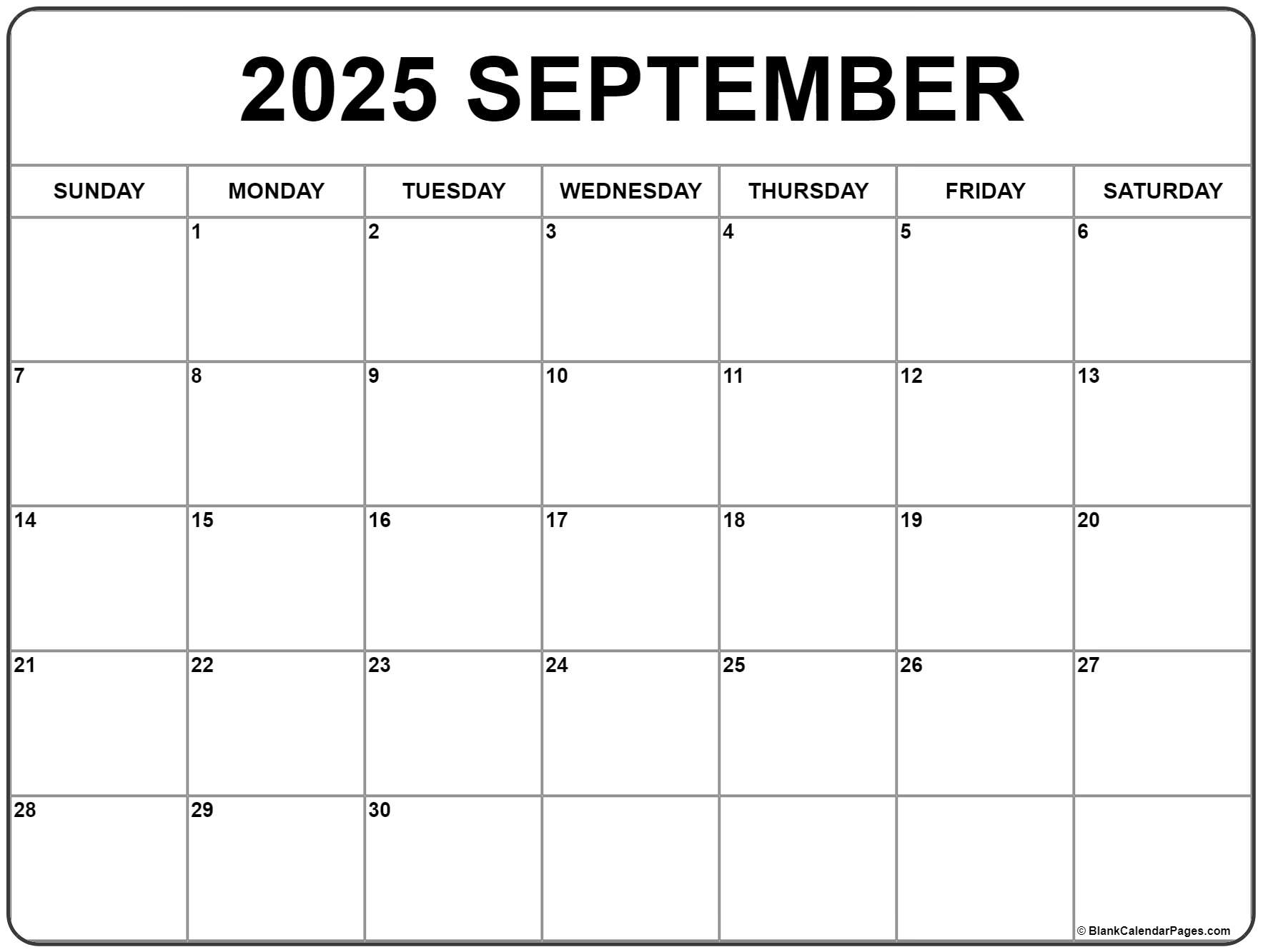 Blank 2025 Monthly Calendar Full Page Blank 2025 Monthly Calendar Full Page