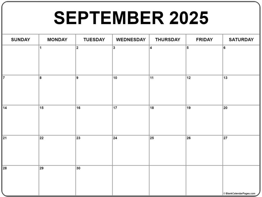 September 2025 Calendar Free Printable Calendars