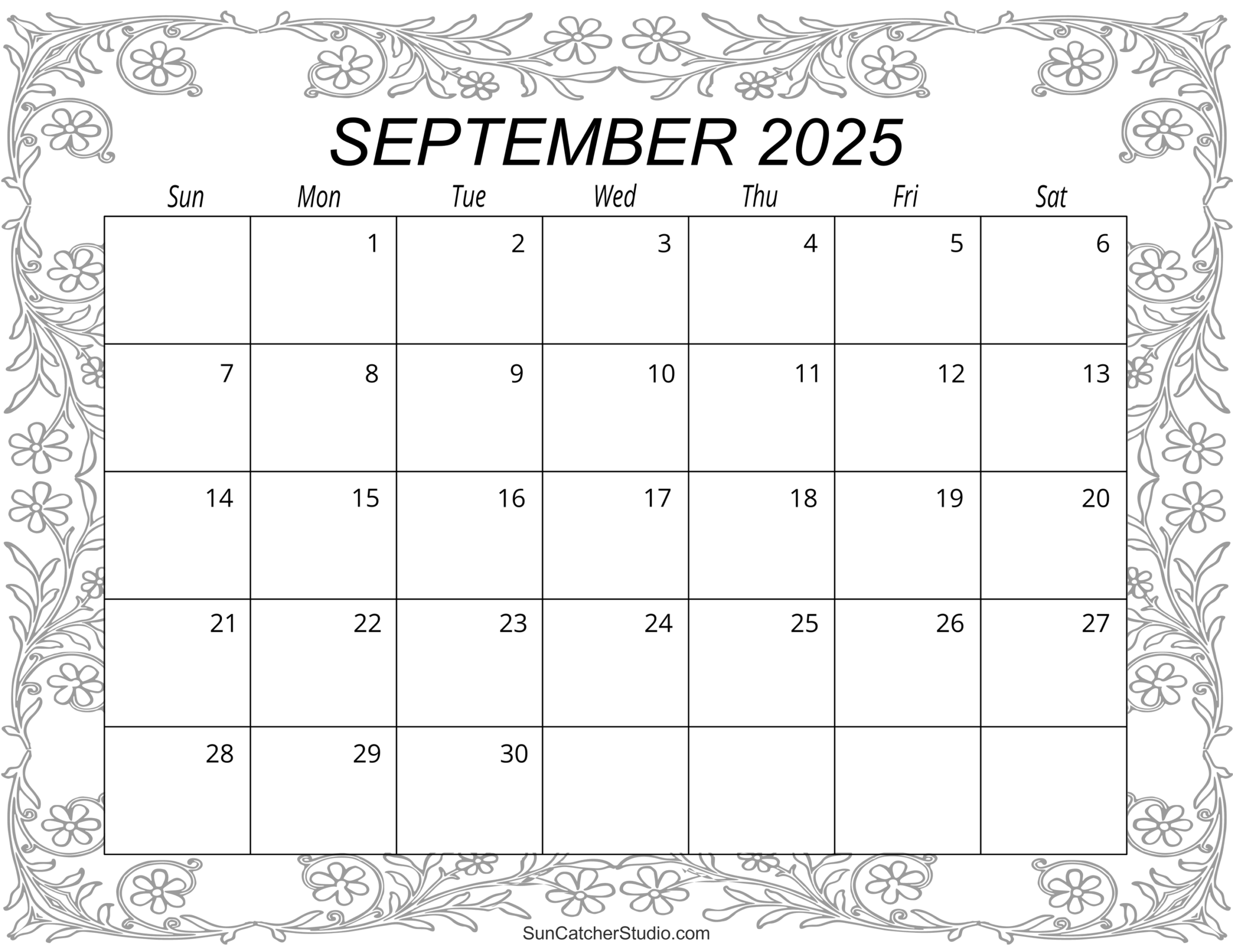 Blank Calendar Sept 2025 Printable Blank Calendar Sept 2025 Printable