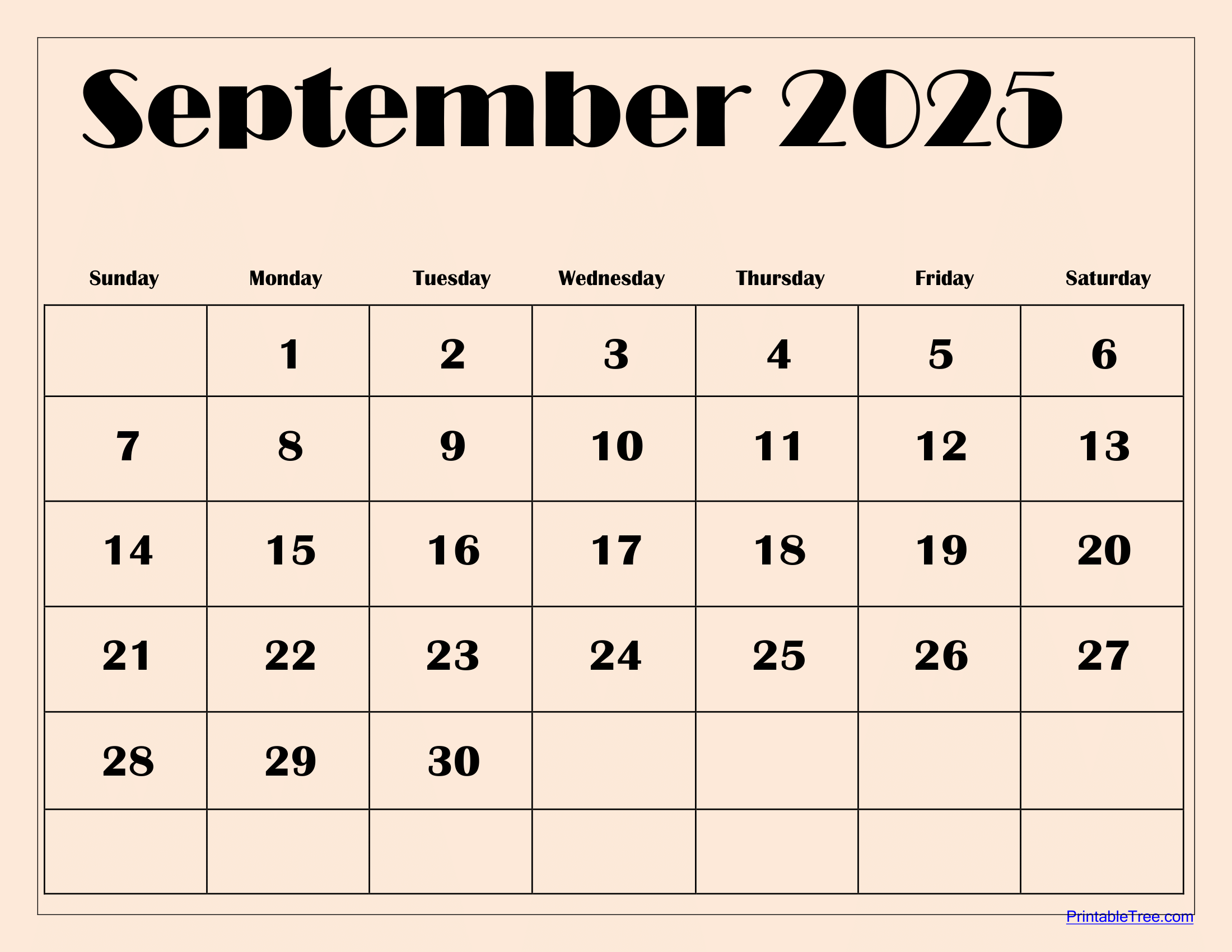 Sept 2025 Calendar Printable Sept 2025 Calendar Printable
