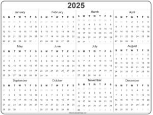 Downloadable Blank 2025 Calendar - 2025 Free Blank Calendar Pages
