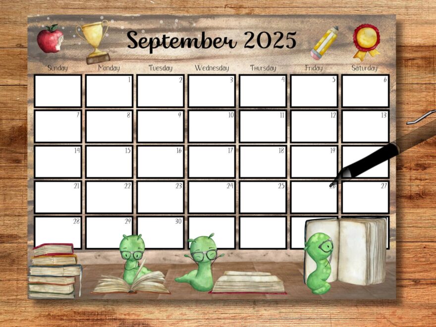 EDITABLE September 2025 Calendar 2025 September Calendar 2025 Calendar Printable Calendar School Planner Back To School Digital Etsy