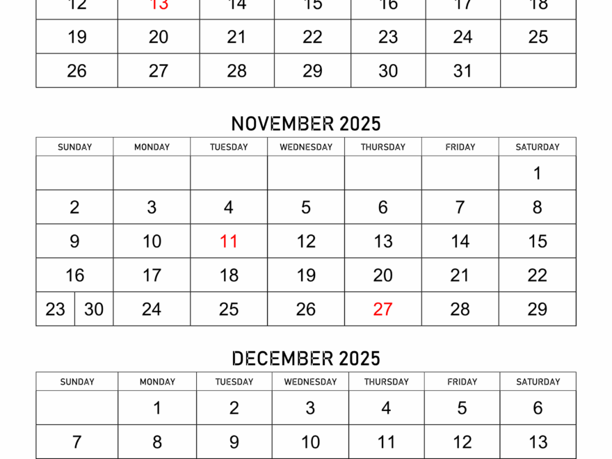 October To December 2025 Calendar Calendar Quickly