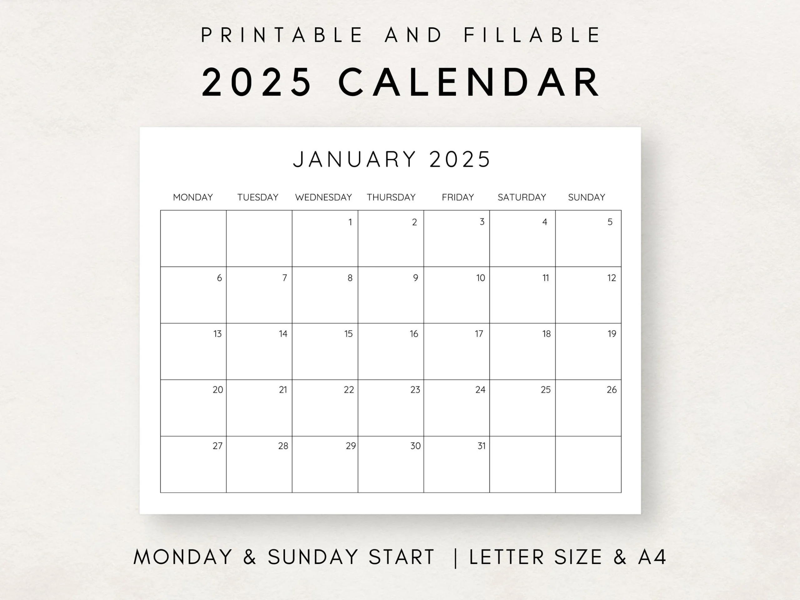 2025 Calendar Printable Monthly Calendar 2025 Fillable Calendar 2025 Planner Printable Minimalist Calendar Simple Clean Calendar Etsy 2025 Calendar Printable Monthly Calendar 2025 Fillable Calendar 2025 Planner Printable Minimalist Calendar Simple Clean Calendar Etsy